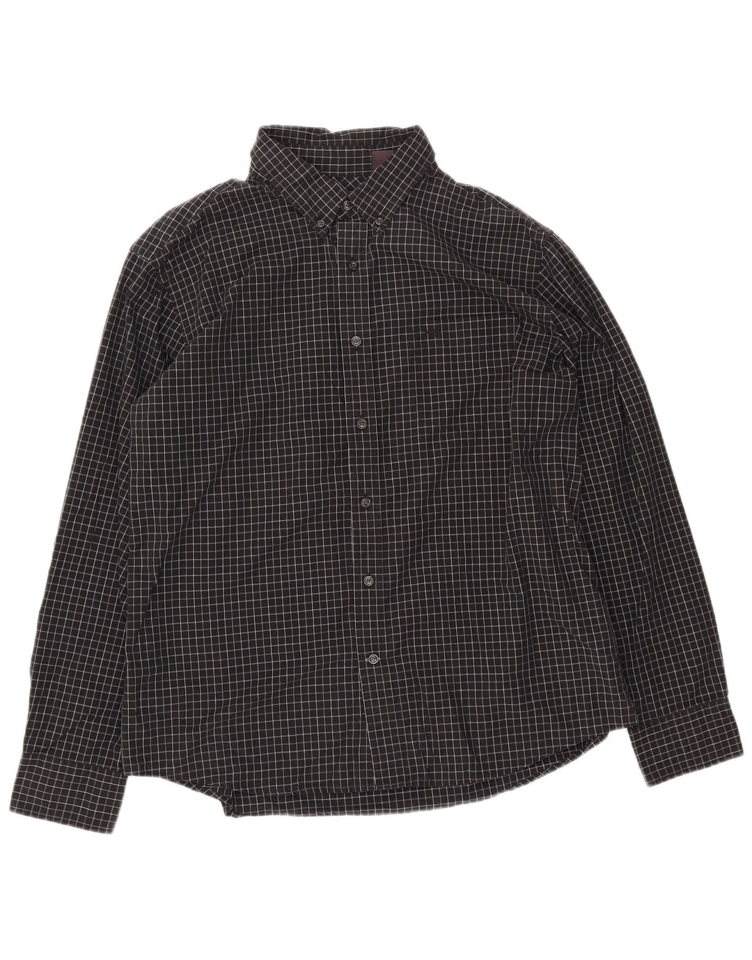 DOCKERS Camisa Hombre XL Algodón Cuadros Negro