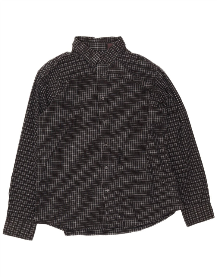 DOCKERS Camisa Hombre XL Algodón Cuadros Negro