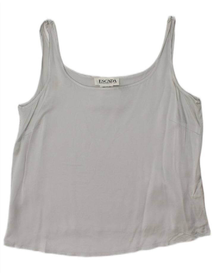 Top De Chaleco Mujer Escada IT 42 Seda Gris Medio