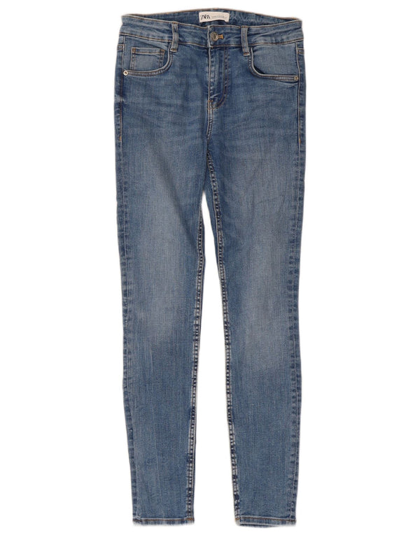 Zara Vaqueros pitillo de cintura alta para mujer EU 36 XS W26 L29 Algodón azul