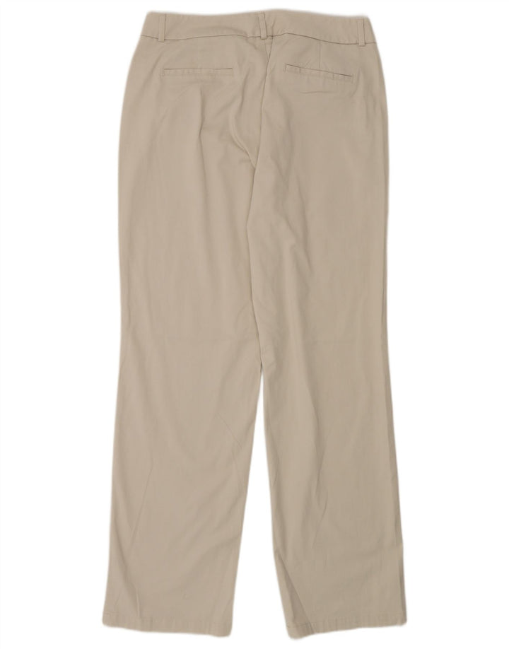 DOCKERS Pantalones casuales rectos para mujer US 12 grande W30 L30 algodón beige