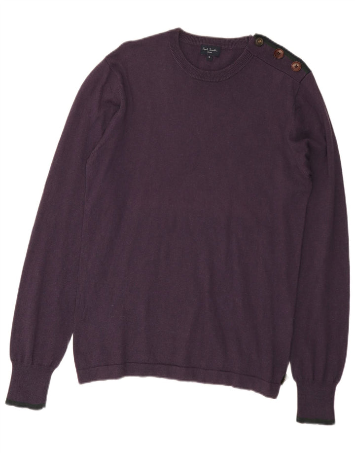Paul Smith - Jersey de cuello redondo para hombre, talla pequeña, algodón morado