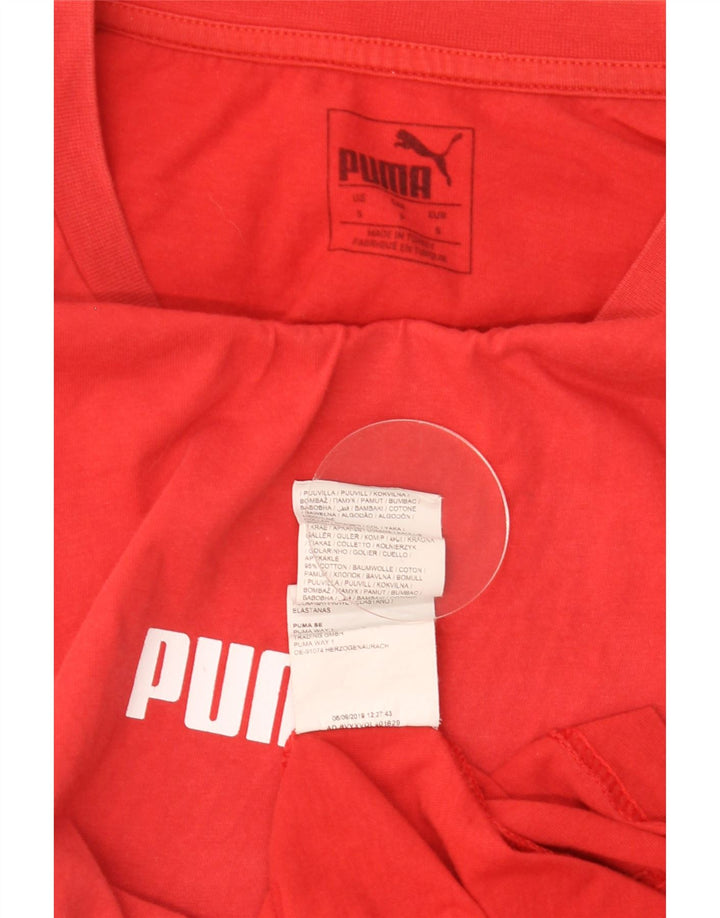 Puma Camiseta gráfica para hombre Top Small Red Cotton