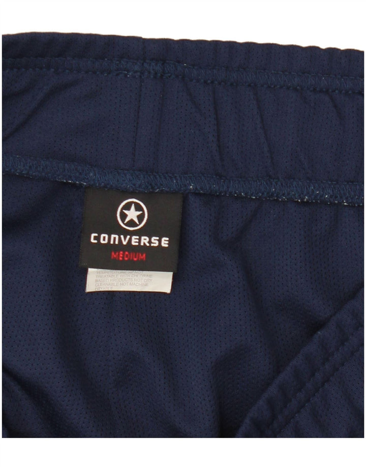 Pantalones cortos deportivos Converse para hombre poliéster color block azul marino medio