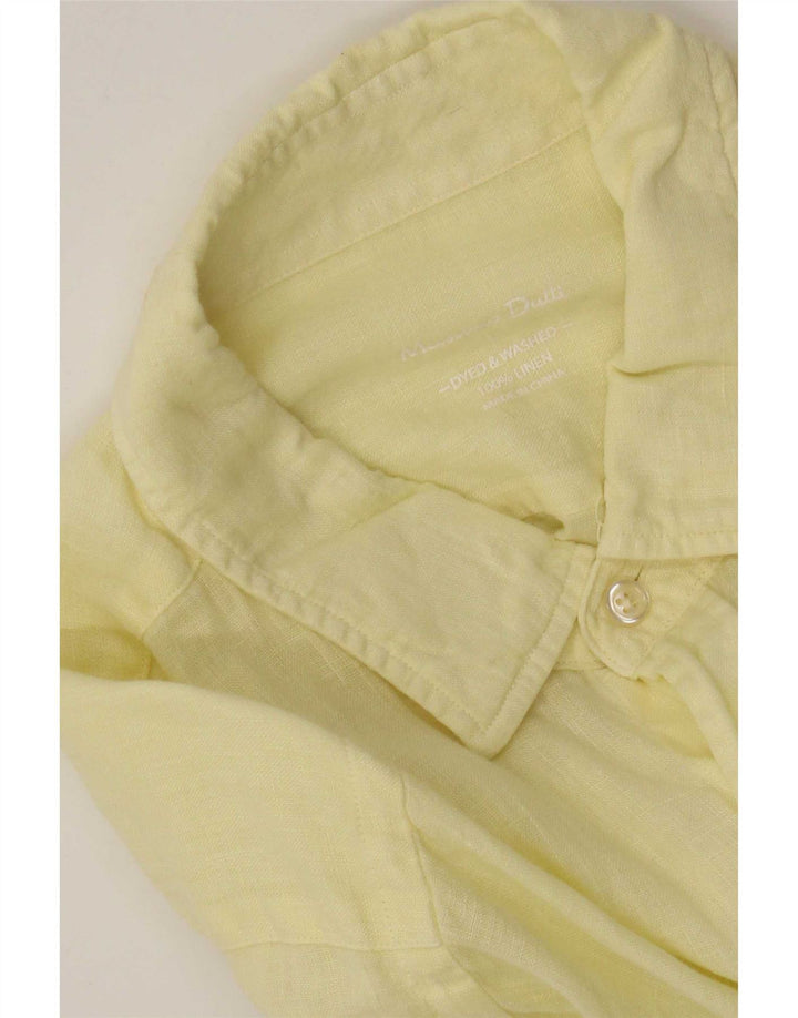 Camisa Massimo Dutti Hombre Large Lino Amarillo