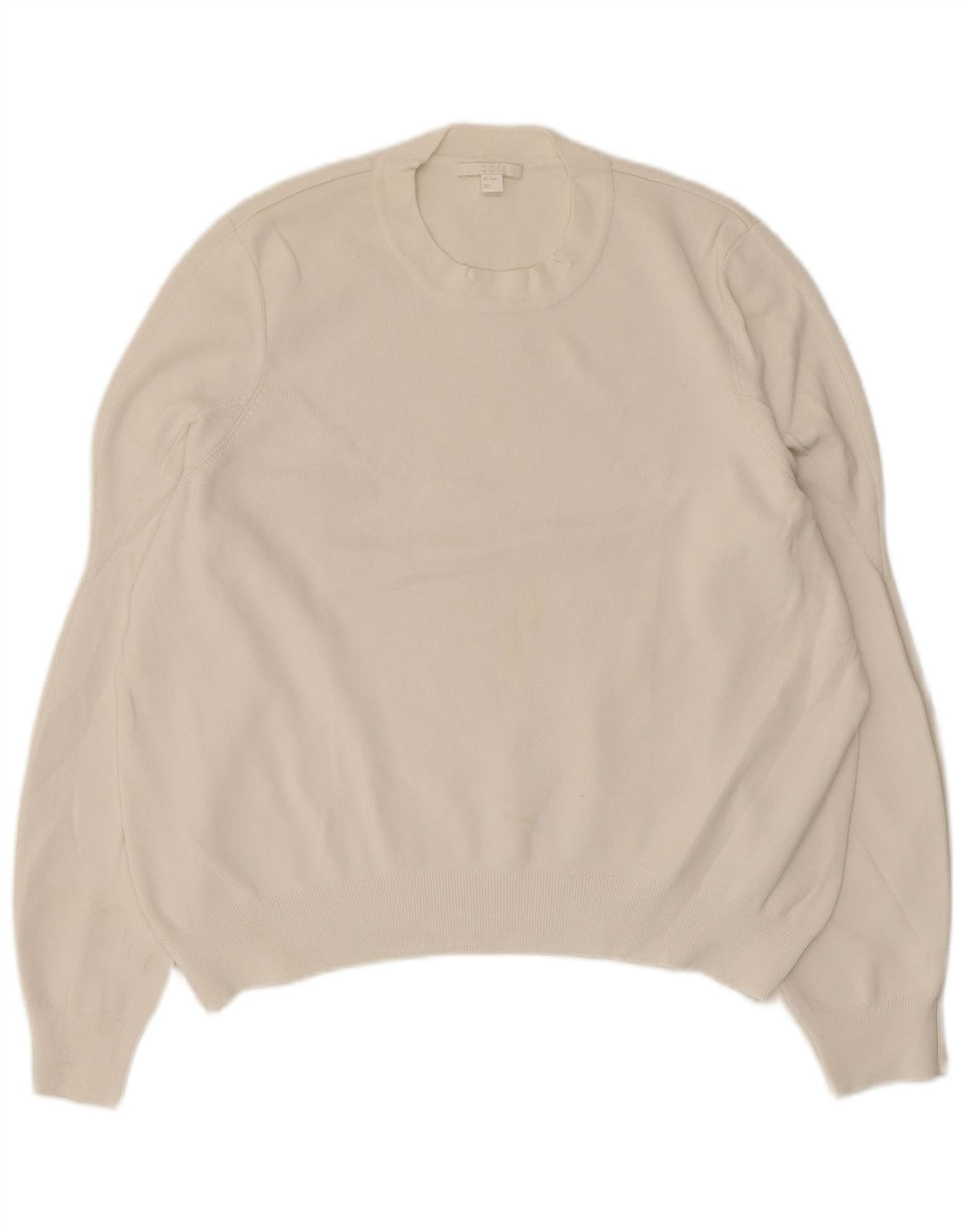 Cos Jersey de cuello redondo para mujer UK 14 Viscosa blanca mediana