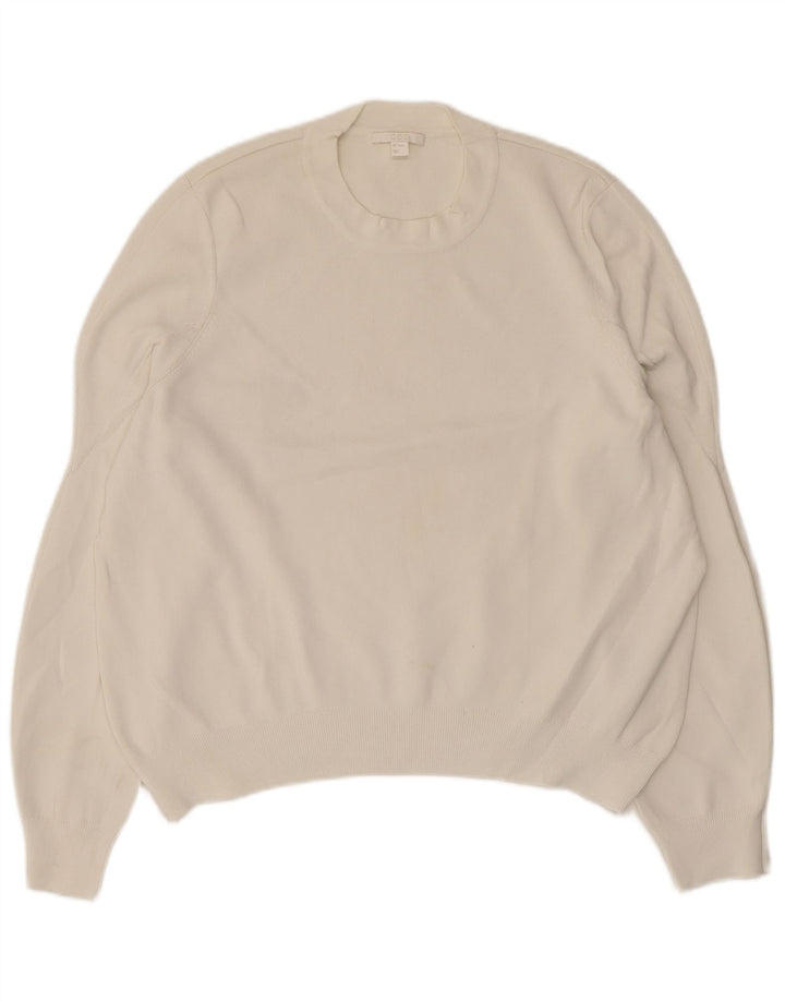 Cos Jersey de cuello redondo para mujer UK 14 Viscosa blanca mediana