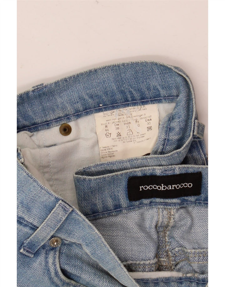Roccobarocco Jeans Bootcut para mujer IT 44 Medium W32 L33 Algodón floral azul