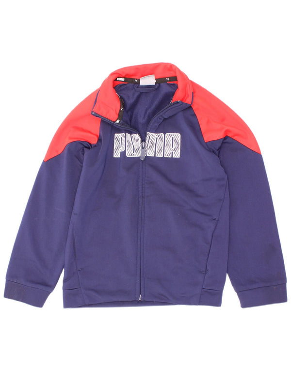 Puma Chaqueta de chándal con gráfico gráfico para niños 5-6 años Azul Marino Colorblock