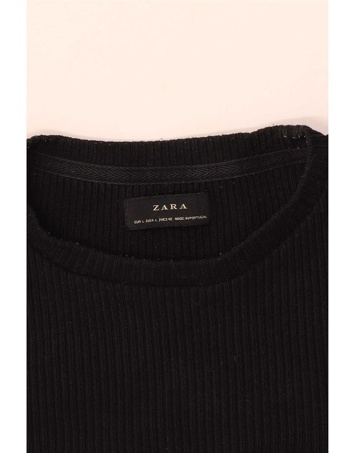 Zara Hombre Camiseta Top Grande Negro