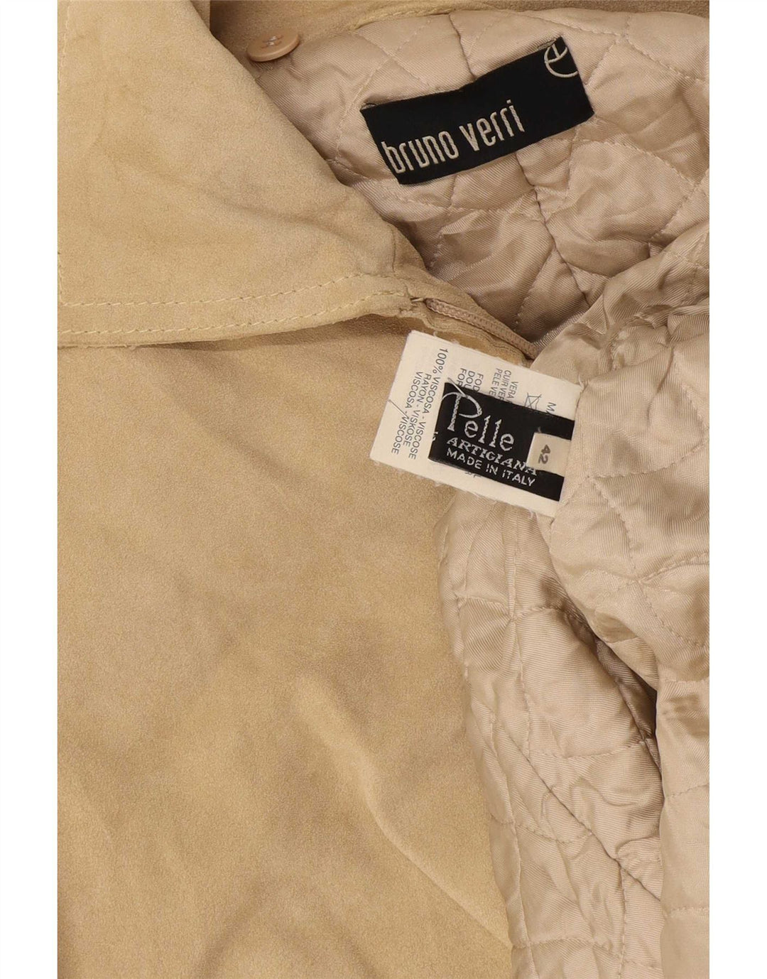 Bruno Verri Chaqueta de ante para mujer IT 42 Cuero beige medio
