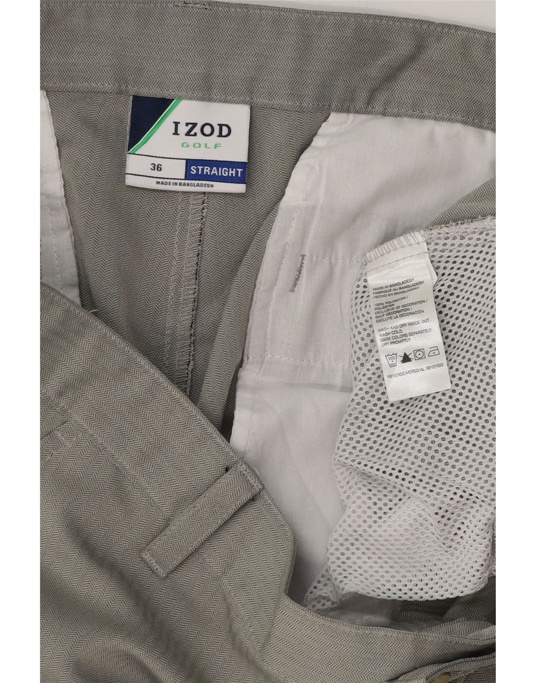 IZOD Pantalones cortos cargo de golf para hombre W36 Poliéster en espiga gris grande