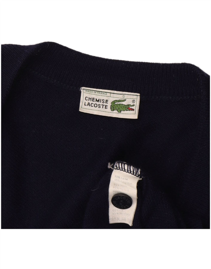 Lacoste Cárdigan para hombre talla 6 XL Lana azul marino