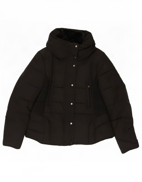 Zara Mujer Chaqueta Acolchada ES 40 XL Poliéster Negro