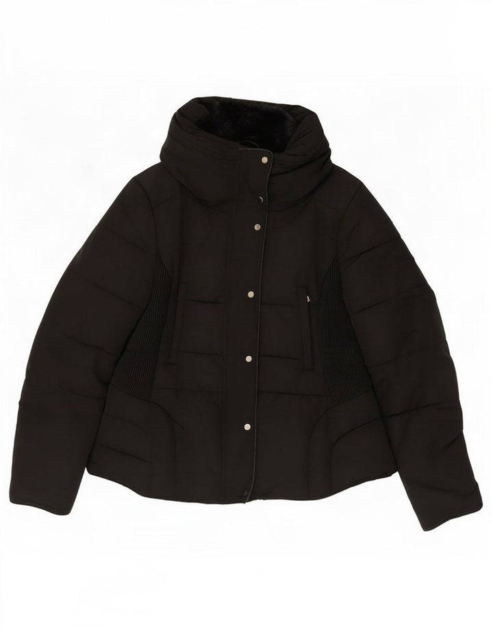 Zara Mujer Chaqueta Acolchada ES 40 XL Poliéster Negro