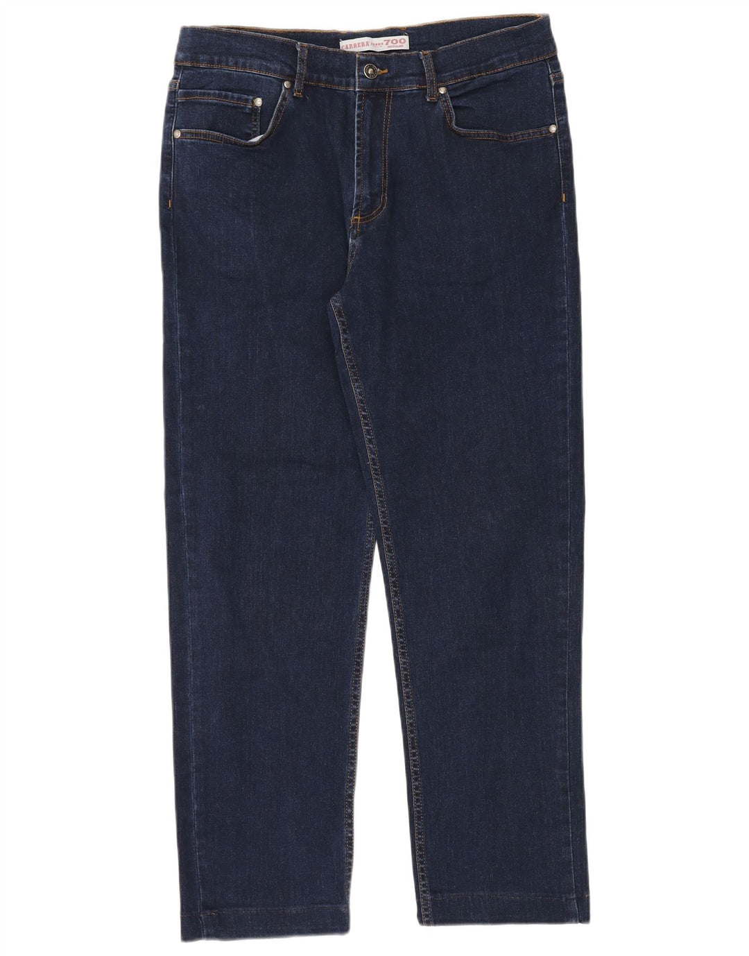 Carrera Mens 700 Regular Straight Jeans W34 L30 Algodón Azul Marino