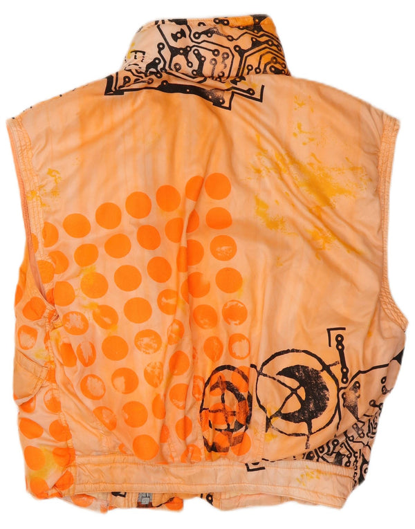 Jet Set Chaleco acolchado de esquí gráfico para hombre UK 40 Large Nylon con lunares naranjas