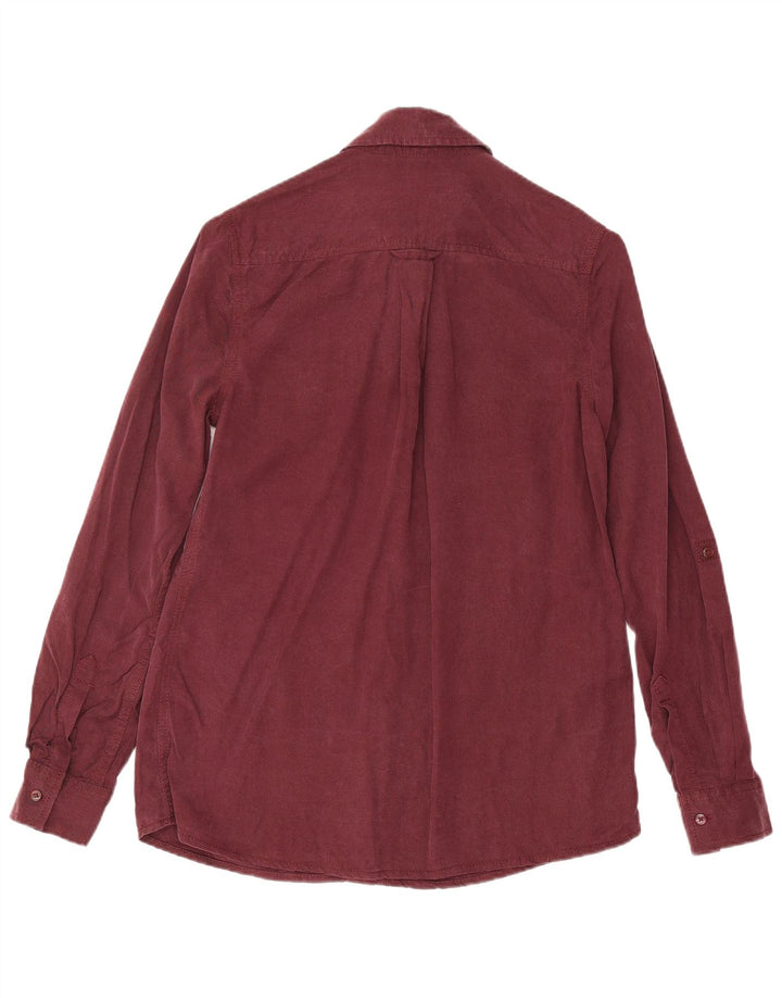 Camisa Marks & Spencer para mujer UK 8 Small Borgoña Lyocell