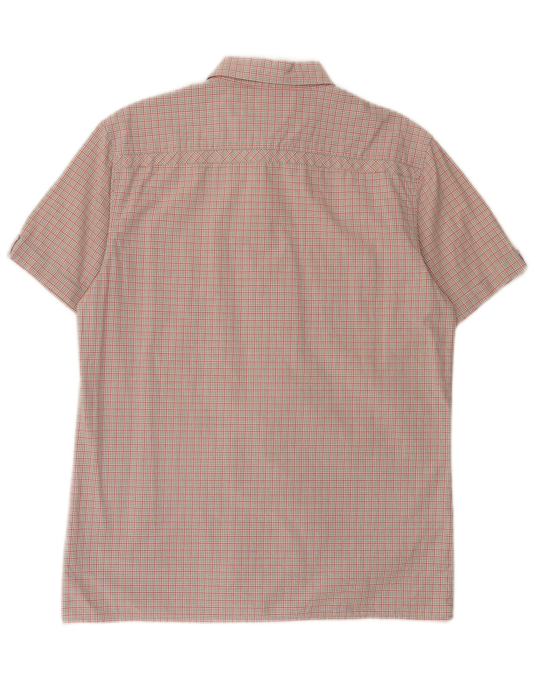 Camisa Gap Hombre De Manga Corta De Algodón A Cuadros Gris Medio