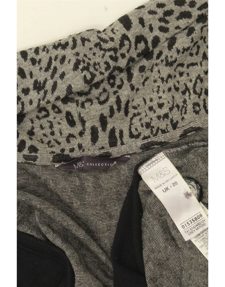 Marks & Spencer Suéter tipo cárdigan asimétrico para mujer UK 20 2XL Gris