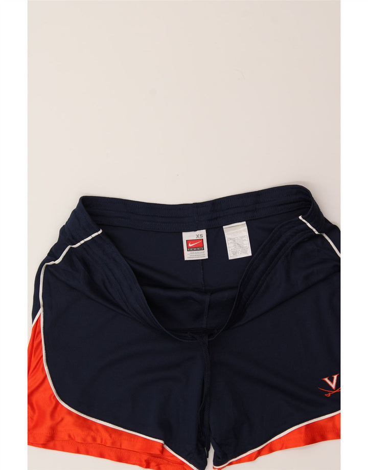 NIKE Mens Sport Shorts XS Navy Blue Colourblock Polyester Vintage Nike and Second-Hand Nike from Messina Hembry 