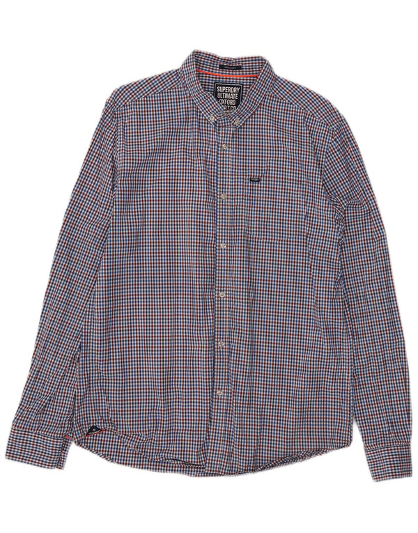 Superdry Camisa Regular Fit XL De Algodón A Cuadros Azul Para Hombre