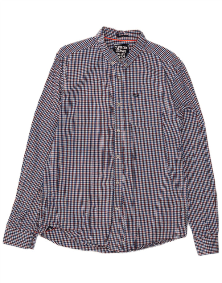 Superdry Camisa Regular Fit XL De Algodón A Cuadros Azul Para Hombre