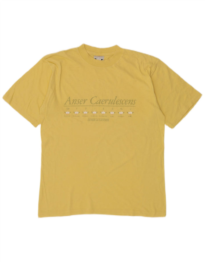 GOOSE & GANDER Camiseta gráfica para hombre Top Algodón amarillo medio