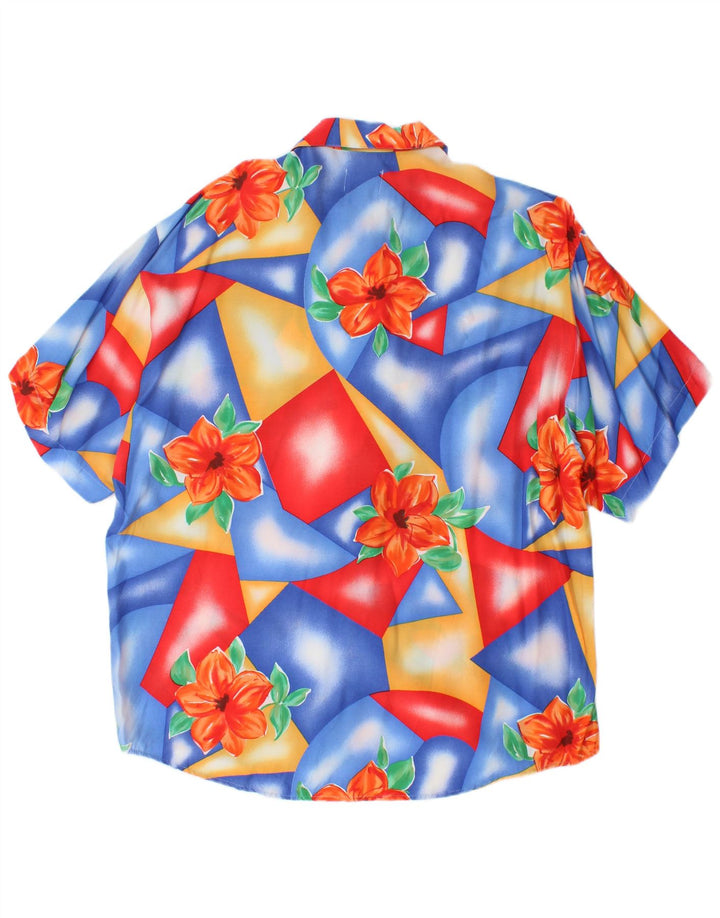 Benetton Camisa Manga Corta Mediana Viscosa Floral Multicolor