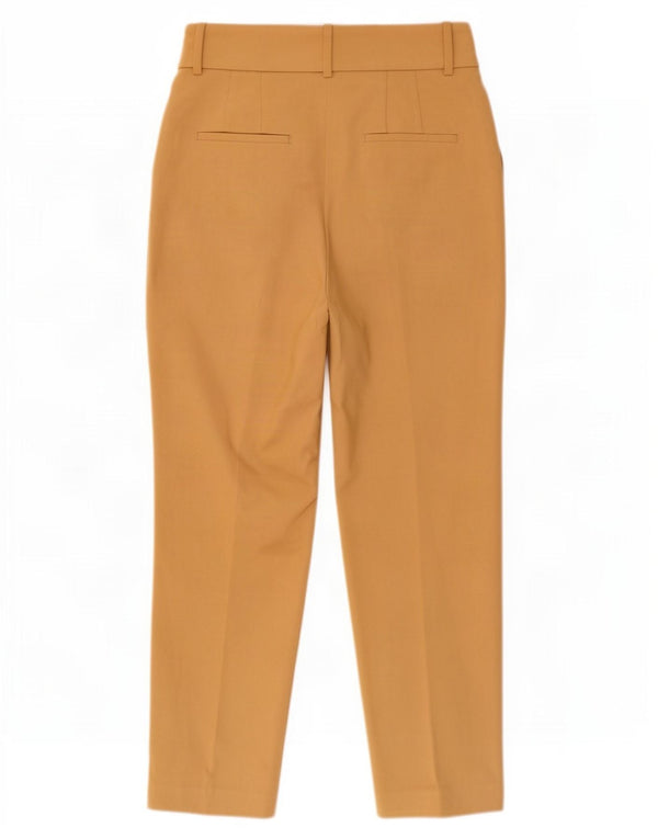 Zara Mujer Pantalones Chinos Cónicos De Cintura Alta Pequeño W27 L27 Beige