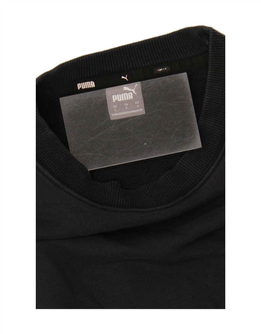 PUMA Womens Oversized Graphic Sweatshirt Jumper UK 10 Small Black Cotton Vintage Puma and Second-Hand Puma from Messina Hembry 