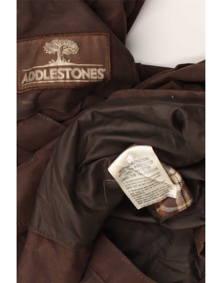 Vintage hombres encerado chaqueta de algodón Reino Unido 38 marrón medio