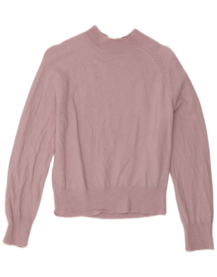 Jigsaw Jersey con cuello de tortuga para mujer UK 10 Small Pink Wool