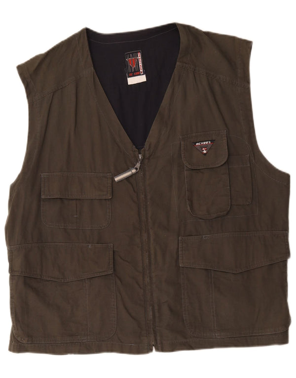 MC Kee's Chaleco utilitario para hombre UK 42 XL Algodón marrón