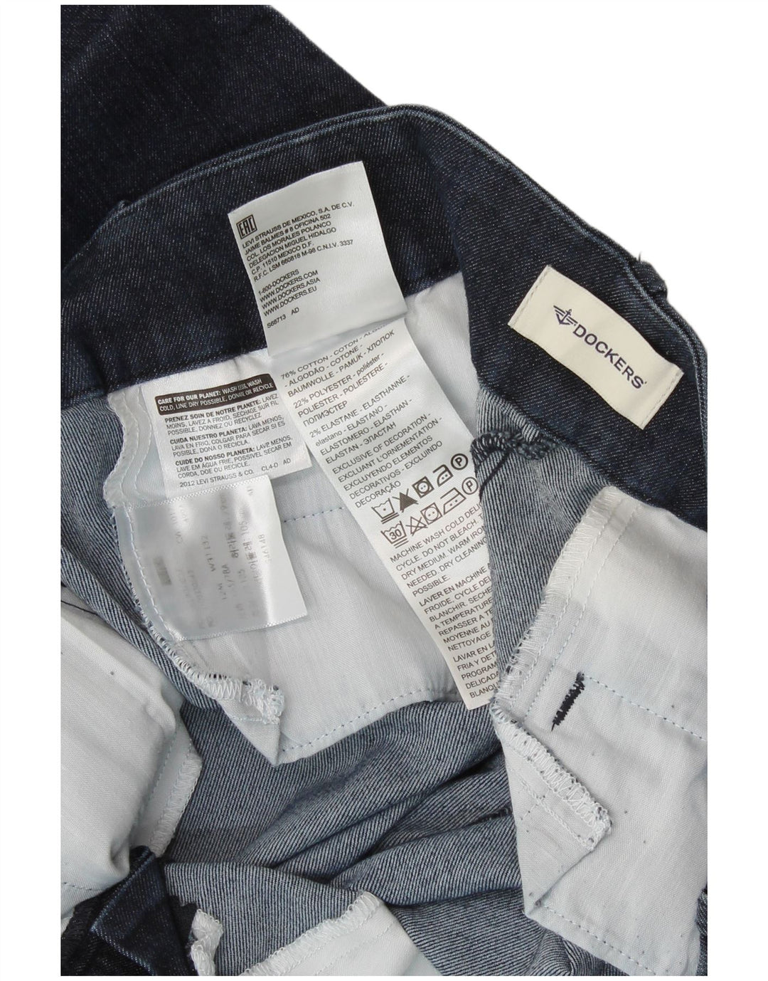 DOCKERS Vaqueros Rectos Mujer W31 L32 Azul Marino Algodón