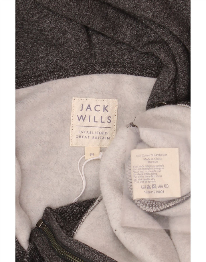 Jack Wills Sudadera con capucha y cremallera para hombre de algodón moteado gris medio