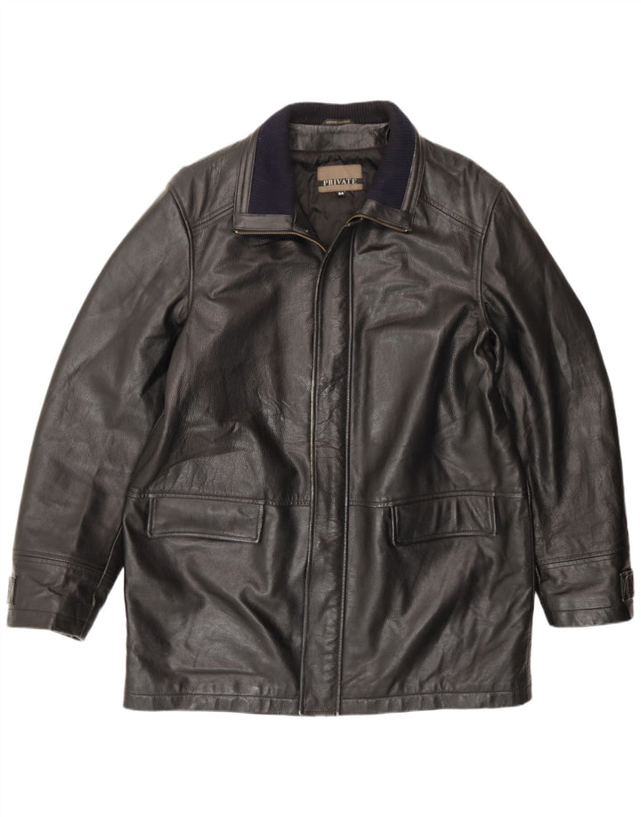 Chaqueta de cuero para hombre Private IT 54 2XL Cuero negro