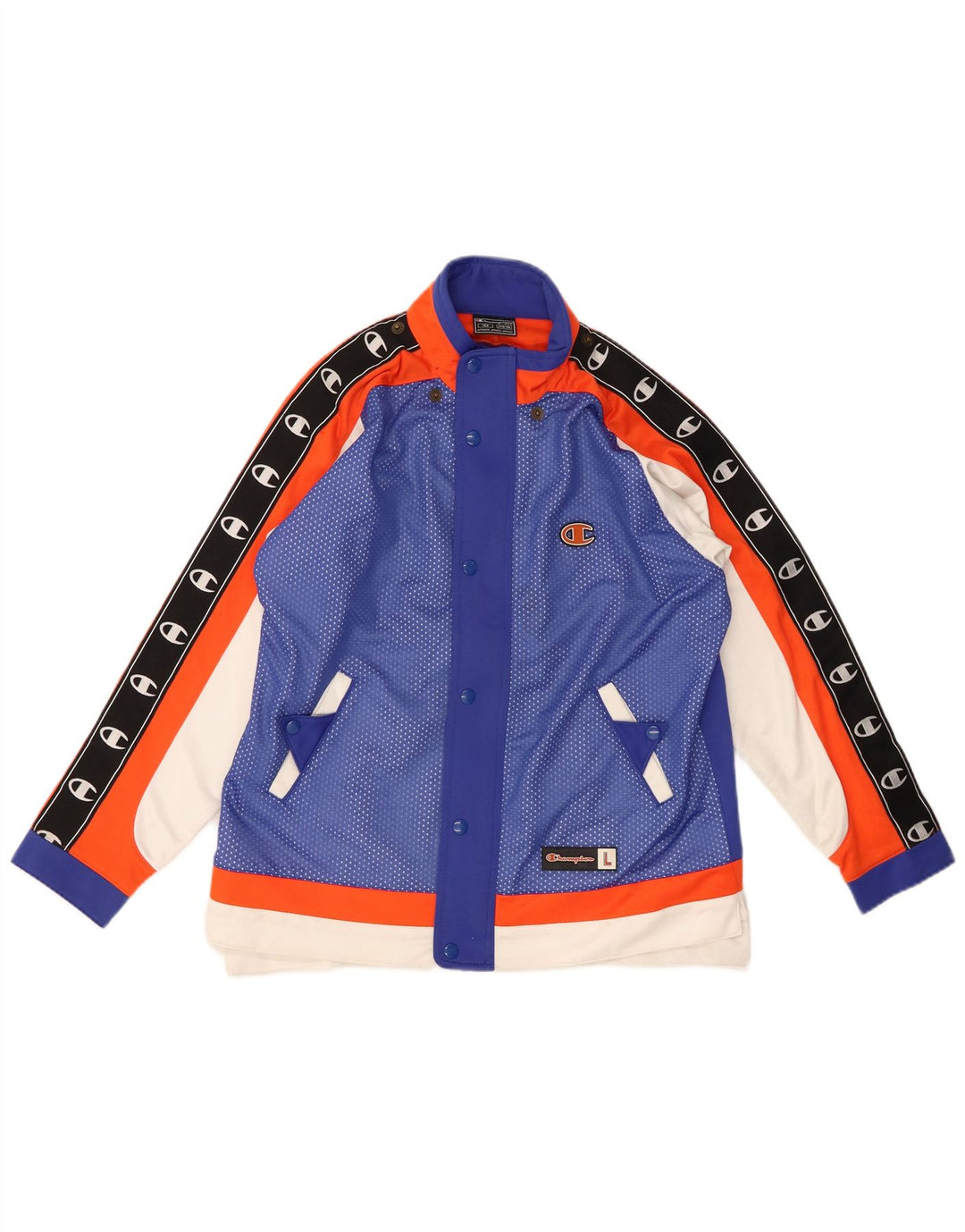CHAMPION Chaqueta de chándal con gráfico para niños 11-12 años Bloque de color azul