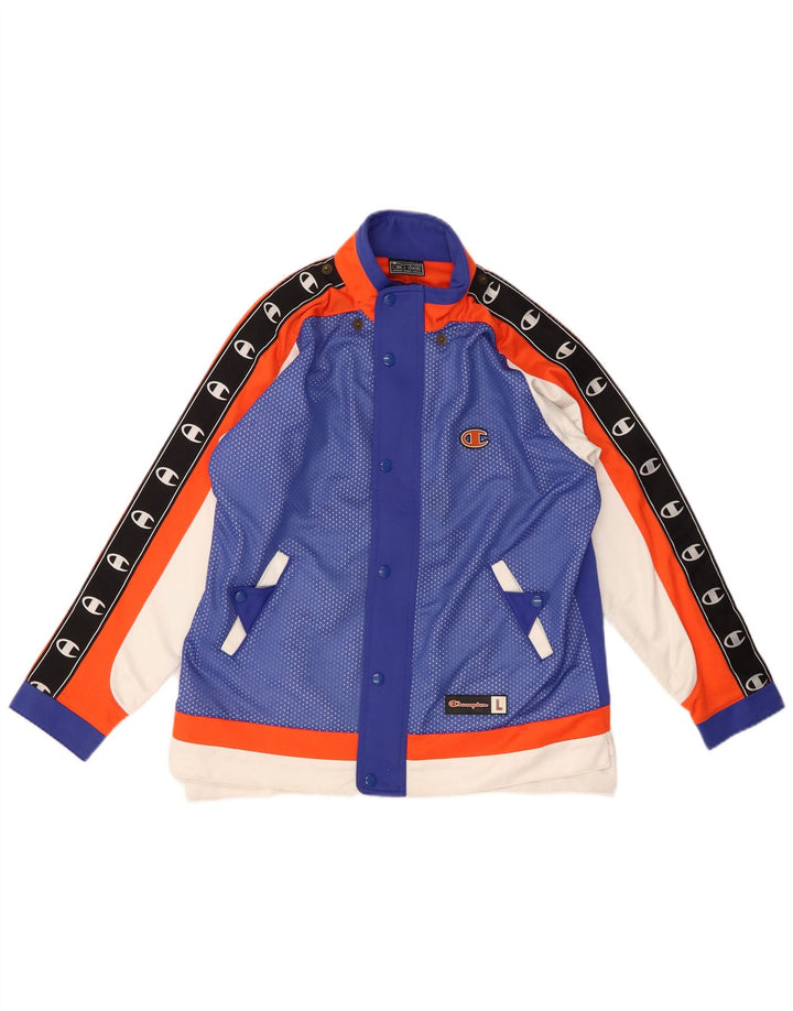 CHAMPION Chaqueta de chándal con gráfico para niños 11-12 años Bloque de color azul