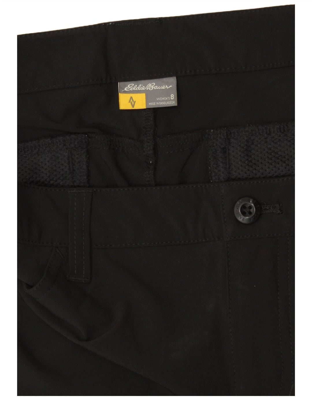 Eddie Bauer Pantalones cortos cargo para mujer US 8 Medium W30 Poliéster negro