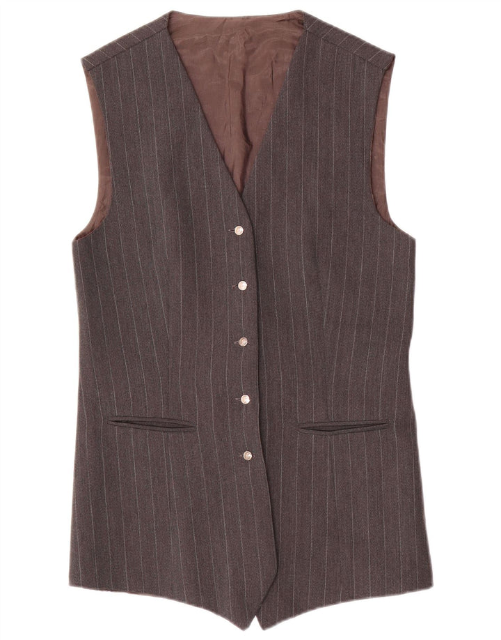 Gino Sartore Chaqueta Blazer Larga para Mujer IT 40 Small Gris Rayas