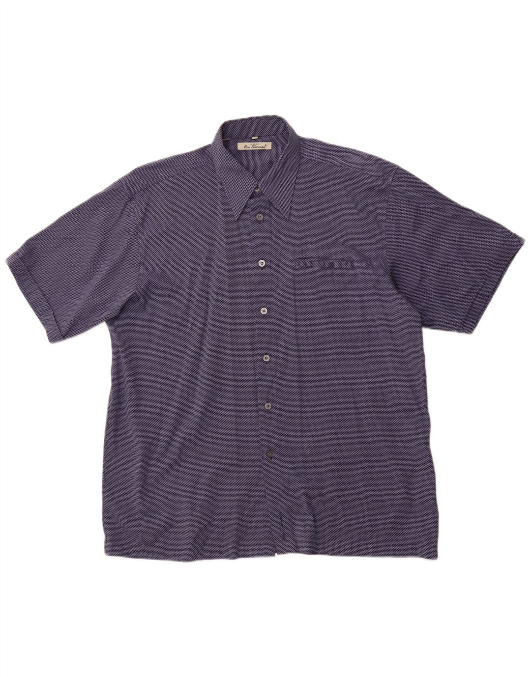 BEN SHERMAN Camisa de manga corta para hombre XL Azul Raya diplomática