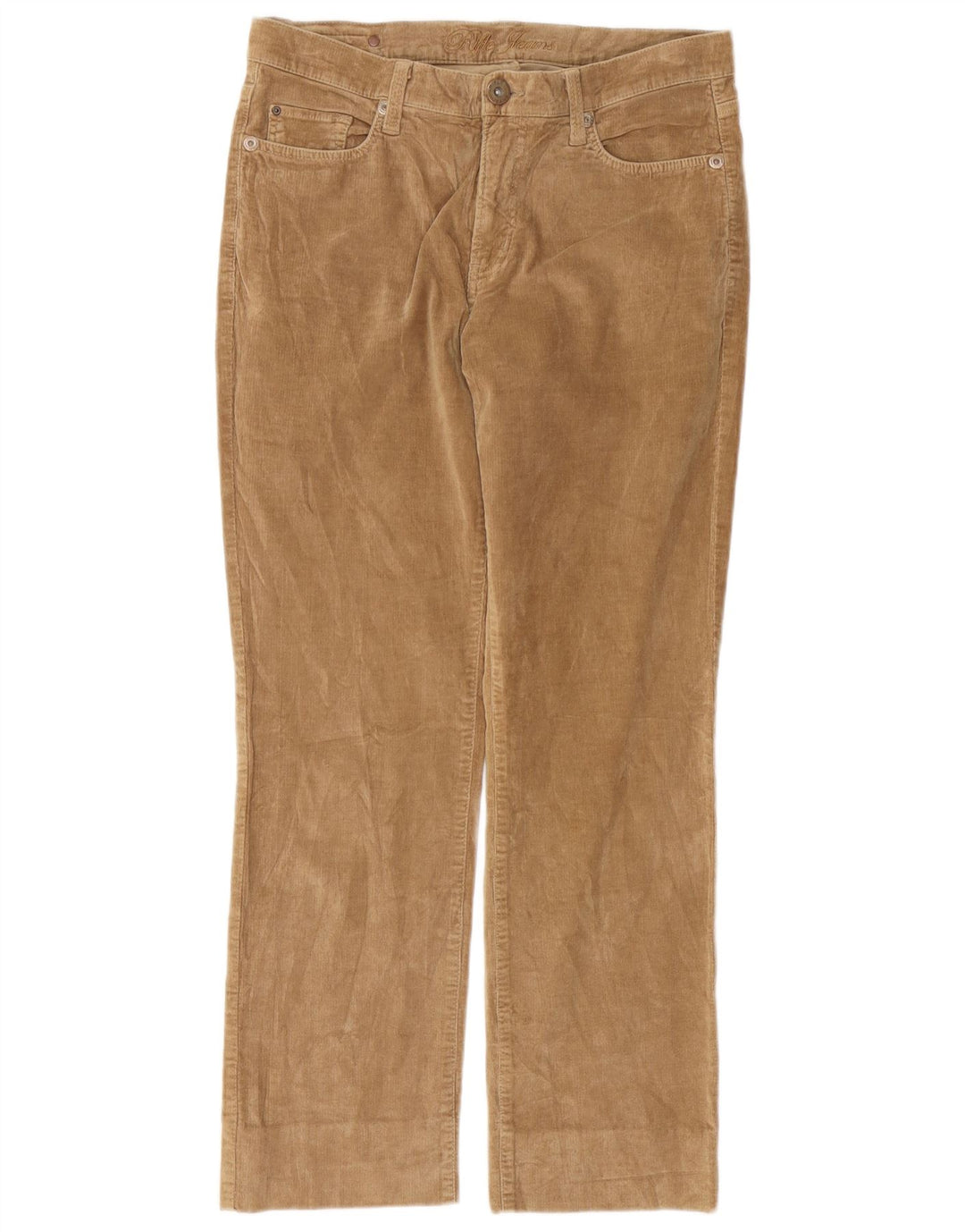 Pantalones rectos de pana para mujer RIFLE W31 L28 Algodón beige