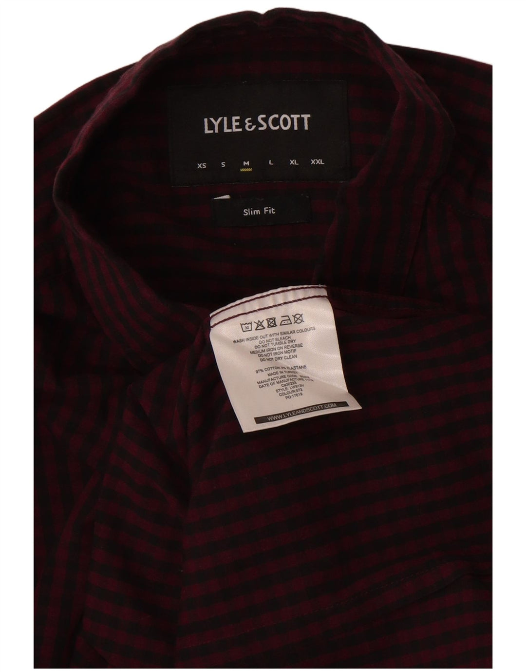 Lyle & Scott Camisa ajustada de algodón a cuadros en color burdeos medio para hombre
