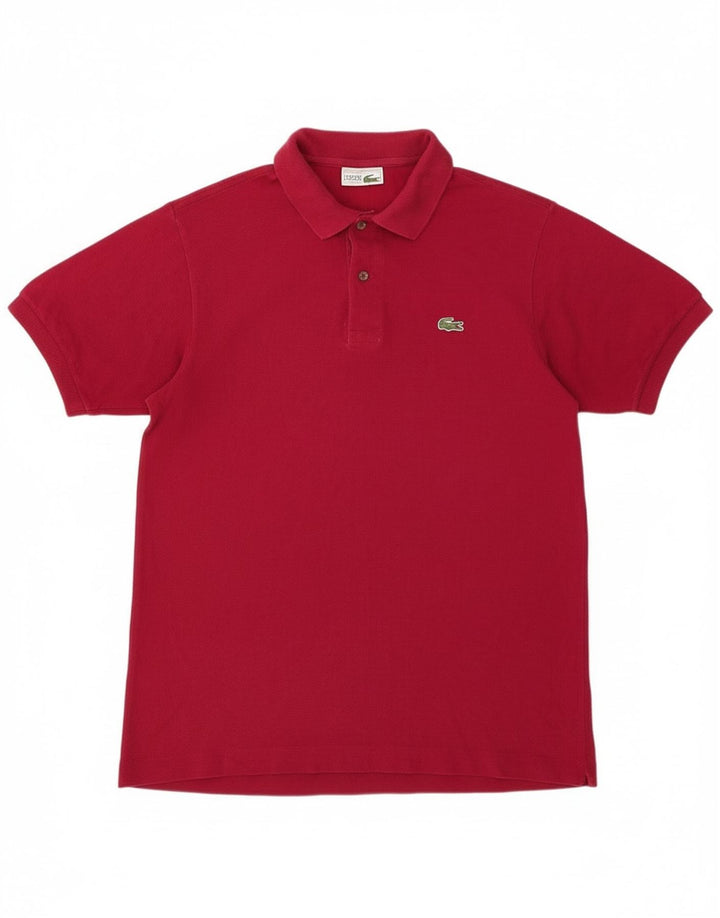 Polo Lacoste para hombre talla 4 mediano algodón burdeos