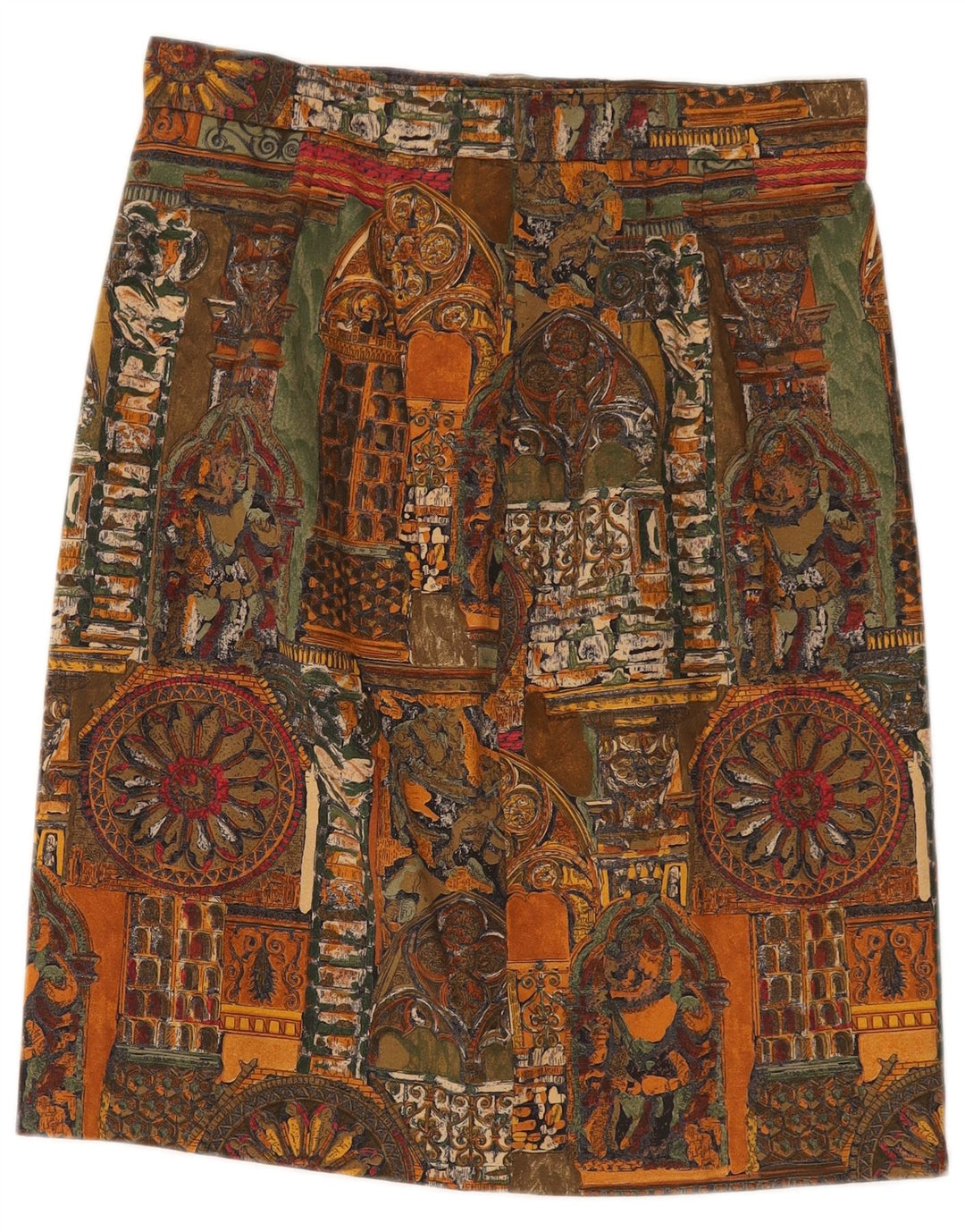 VINTAGE Falda recta con patrón abstracto para mujer W30 Mediana Multicolor