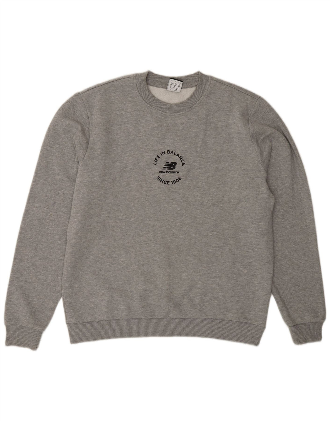 New Balance Hombre Sudadera Gráfica Jumper Small Gris Algodón
