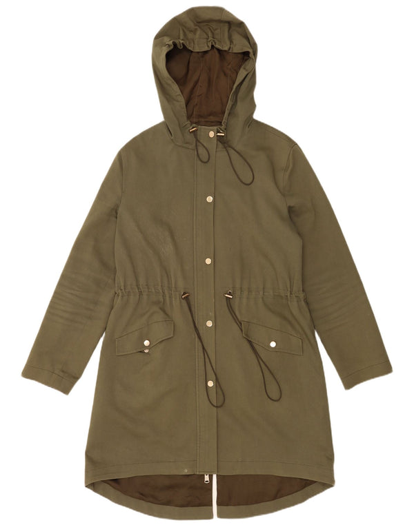 Parka extragrande con capucha para mujer Reiss UK 8 Small Khaki Cotton