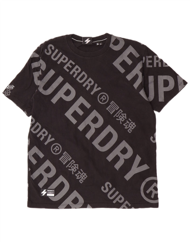 Superdry Camiseta con gráfico gráfico para hombre, parte superior mediana de algodón negro