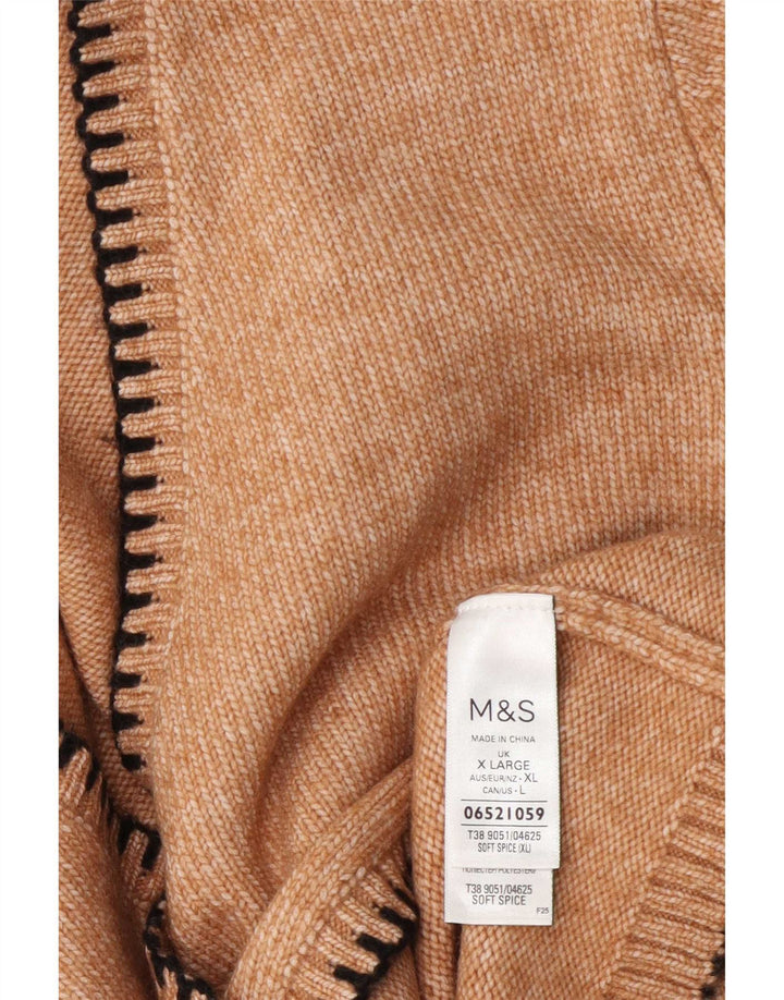 Marks & Spencer Suéter tipo cárdigan extragrande para mujer UK 40 XL Marrón moteado